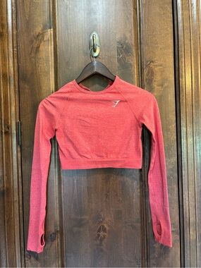 Gymshark Vital Crop Top- Coral Red/ Marl